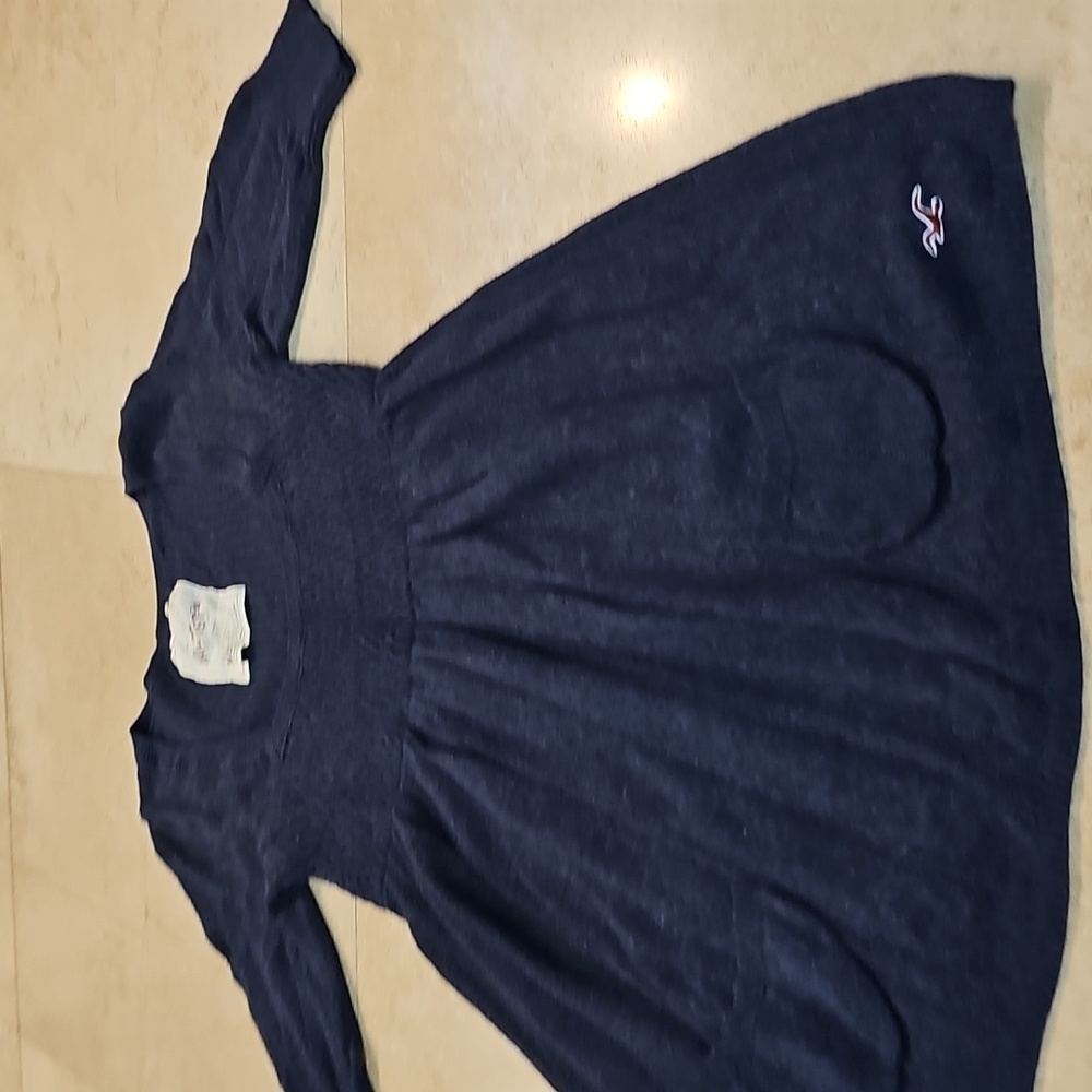 Y2K Vintage Hollister Dark Blue Babydoll Sweater Top - Picture 3 of 16